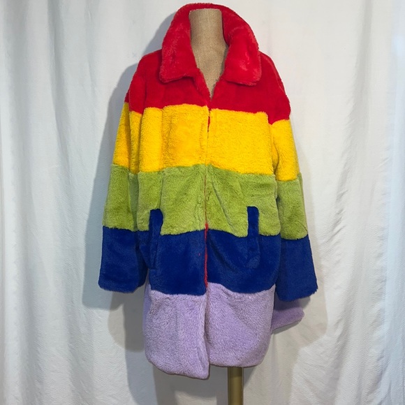 Anthropologie faux fur car coat with front pockets - Picture 2 of 6